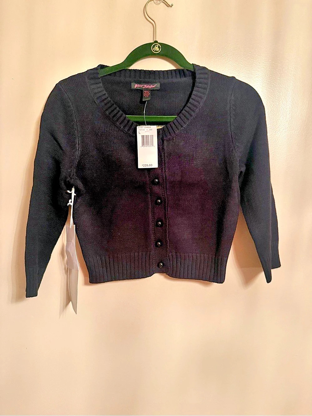 Betsey Johnson Marilyn Monroe Wink Face Crop Cardigan Black & Yellow
